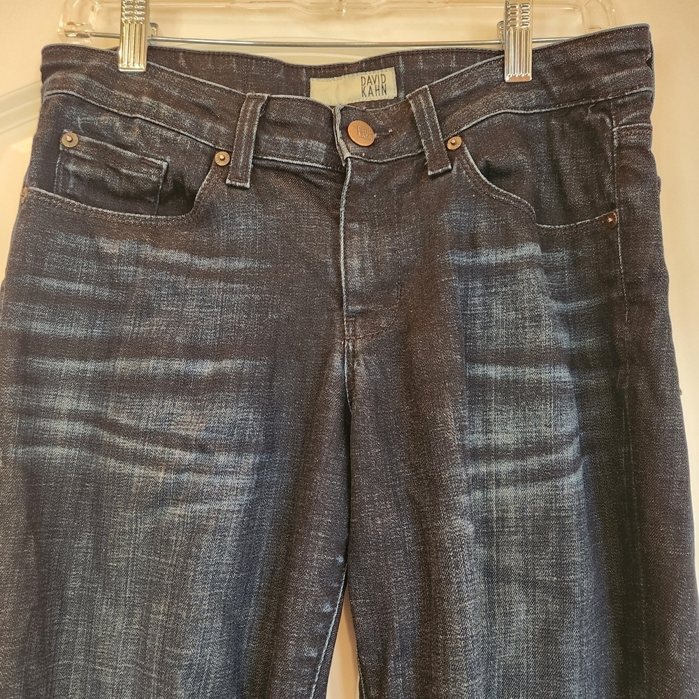 David Kahn Los Angeles Dark Wash Nikki Ankle Zip Jeans Size 30 Mid-Rise Skinny - Picture 3 of 14